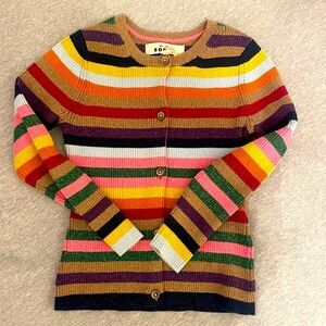 Mini Boden Sparkle Stripe Cardigan Size 6-7